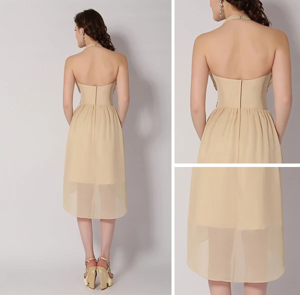 Belles Paillettes Licol Sash Robe De Cocktail Courte