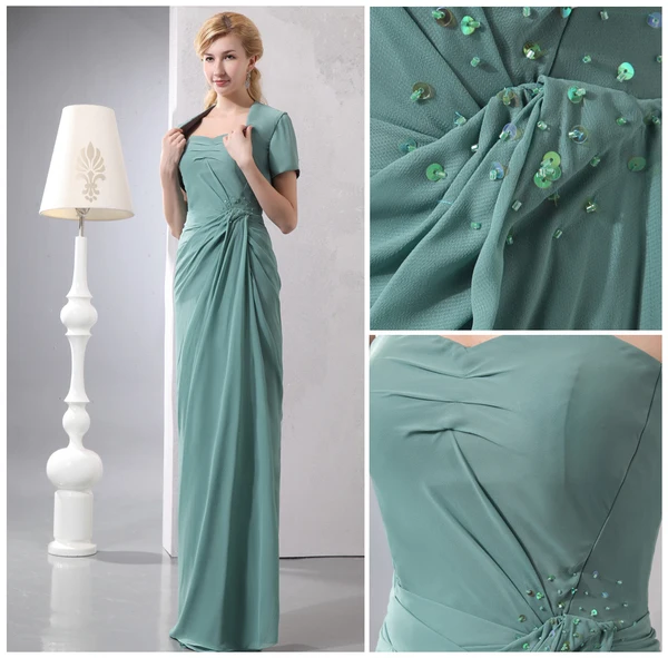 Elegant Kjæreste Stroppeløs Brudens Mor Kjole Med Sjal