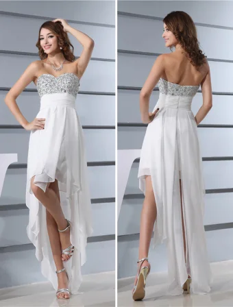 Classic Sweetheart Beading Sequins Asymmetrical Cocktail Dresses