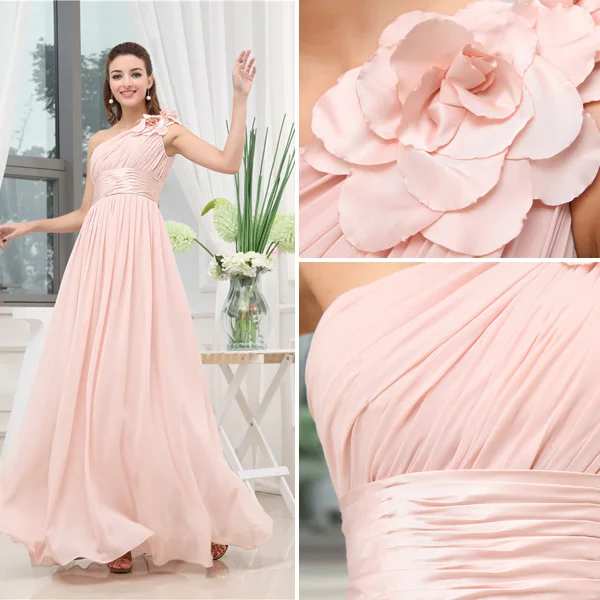 Robes De Soirée-parole Longueur Volants Un Corsage De L'épaule