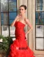 2015 Mermaid Sweetheart Sweep Train Organza Satin Wedding Dress With Cascading Ruffles