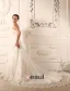 A-ligne Sweetheart Chapelle Satin Robe De Mariée En Dentelle De Train