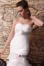 2015 Trumpet /Mermaid Chapel Train Organza Satin Wedding Dress With Cascading Ruffles