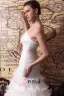 2015 Trumpet /Mermaid Chapel Train Organza Satin Wedding Dress With Cascading Ruffles