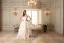 A-ligne De Robe De Mariée En Organza Perles Chérie Avec Des Volants En Cascade