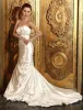 2015 Trumpet /Mermaid Sweetheart Beading Sash Ruffles Satin Wedding Dress
