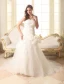 2015 Beautiful A-line Strapless With Handmade Flowers Wedding Dresses Bridal Gown