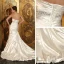 Trompette / Sirène Sweetheart Perles Guillotine Volants Satin Robe De Mariée