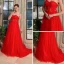 2015 Empire Sweetheart Flower Sash Pregnant Tulle Red Wedding Dress