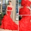 2015 Mermaid Sweetheart Sweep Train Organza Satin Wedding Dress With Cascading Ruffles