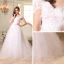 Une Ligne Épaules Sweetheart Appliques Noeud De Dentelle Robe De Mariée En Tulle Ceinture