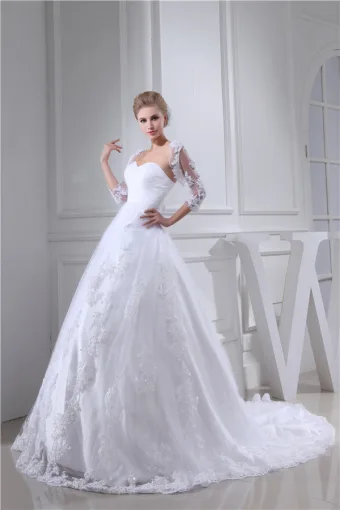 Vestido De Novia Blanco Con Encanto Escote Corazón Vestido De Fiesta De Novia De Encaje Con Lentejuelas