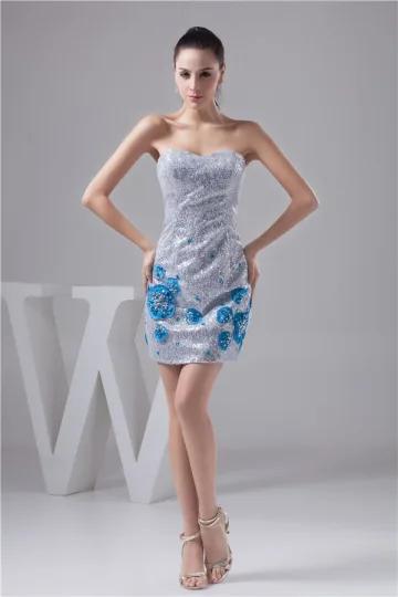 Bling Gaine Sweetheart Appliques Robe De Cocktail À Paillettes