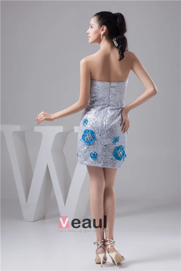 Bling Gaine Sweetheart Appliques Robe De Cocktail À Paillettes