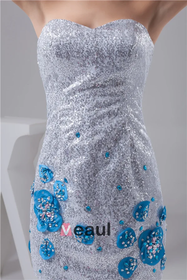 Bling Gaine Sweetheart Appliques Robe De Cocktail À Paillettes