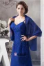 2015 Elegant A-line V Neck Spaghetti Straps Beading Cascading Ruffles Mother Of The Bride Dress With Shawl