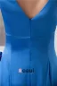 2015 Elegant Empire V Neck Shoulders Ruffles Beading Blue Evening Dress Prom Dress