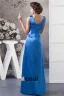 2015 Elegant Empire V Neck Shoulders Ruffles Beading Blue Evening Dress Prom Dress