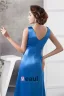 2015 Elegant Empire V Neck Shoulders Ruffles Beading Blue Evening Dress Prom Dress
