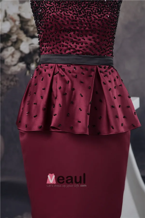 2015 Charming Strapless Beading Ruffle Sash Cocktail Dress
