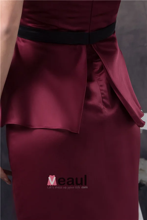 2015 Charming Strapless Beading Ruffle Sash Cocktail Dress