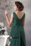 2015 Elegant V-neck Appliques Sequins Ruffles Long Dress Green Mother Of The Bride Dress