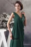 2015 Elegant V-neck Appliques Sequins Ruffles Long Dress Green Mother Of The Bride Dress