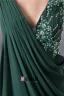 2015 Elegant V-neck Appliques Sequins Ruffles Long Dress Green Mother Of The Bride Dress
