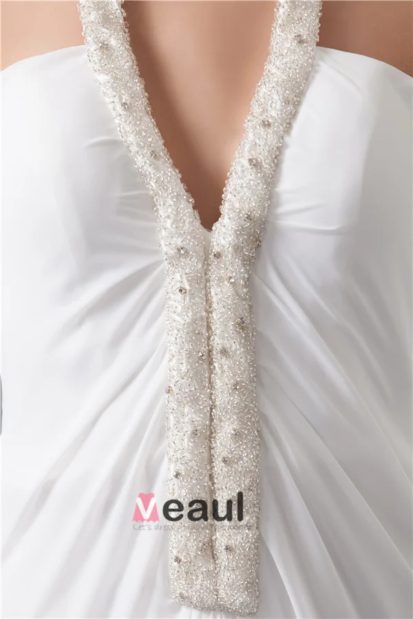 Licol Unique Gaine Robe De Soirée Blanche