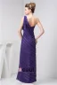 Unique A-line One Shoulder Pleated Long Formal Dress Purple Evening Dress