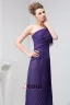 Unique A-line One Shoulder Pleated Long Formal Dress Purple Evening Dress