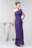 Unique A-line One Shoulder Pleated Long Formal Dress Purple Evening Dress