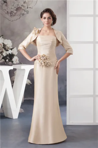 Mermaid Bez Ramiączek Elegancki Ręcznie Plisowane Sukienki Na Wesele Dla Mamy Z Szalem Kwiaty