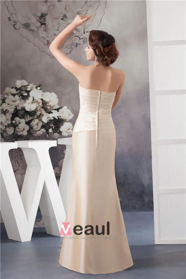 2015 Elegante Mermaid Trägerlosen Plissiert Handgefertigten Blumen Mutter Der Braut Kleider Mit Schal