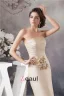 2015 Elegante Mermaid Trägerlosen Plissiert Handgefertigten Blumen Mutter Der Braut Kleider Mit Schal