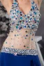 Sexy Bling Halter Crystal Tulle Split Front Prom Dress