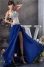 Sexy Bling Halter Crystal Tulle Split Front Prom Dress