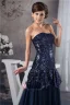2015 Bling Sequined Strapless Ruffle Long Prom Dress