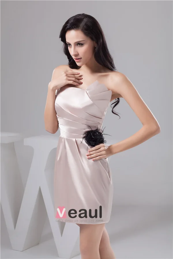 Charming Fit Strapless Ruffle Flower Short Party Dress