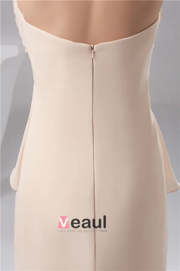 Charming Fit Halter V Neck Ruffle Handmade Flower Short Party Dress