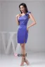 2015 Cute Fit One Shoulder Crystal Bow Beading Cocktail Dress