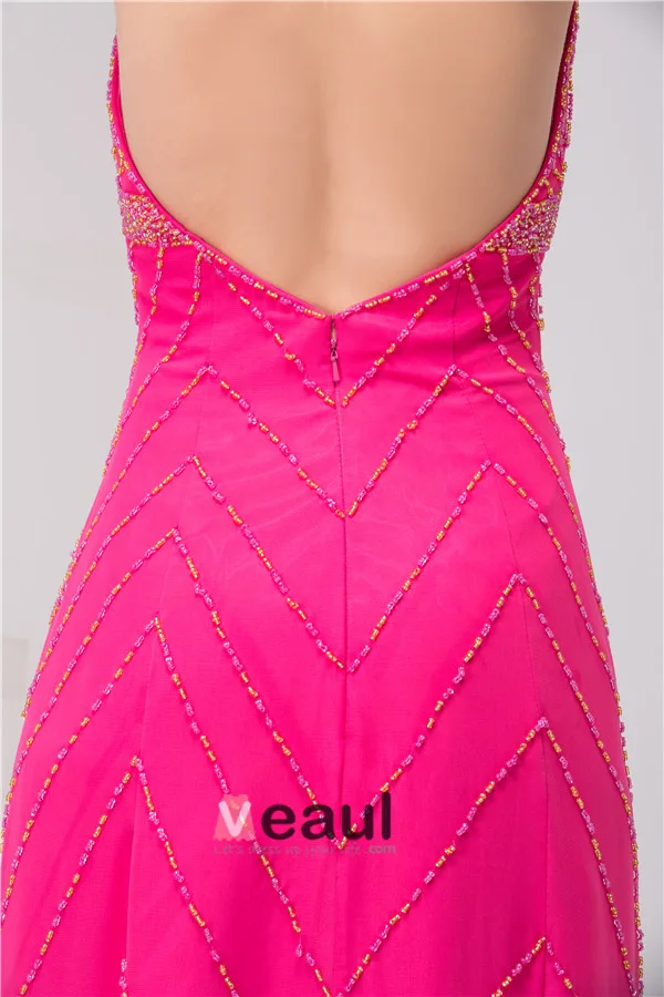 2015 Charming V-neck Halter Beading Empire Evening Dress
