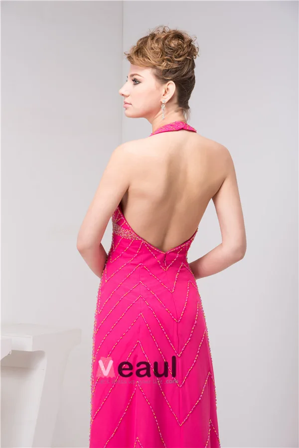 2015 Charming V-neck Halter Beading Empire Evening Dress