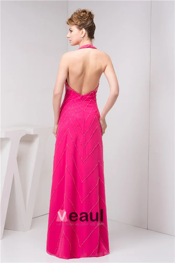 2015 Charming V-neck Halter Beading Empire Evening Dress