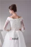 Charming Ball Gown Scoop Neck Lace Sleeves Tea Lenght Wedding Dress Short Bridal Gown