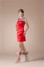 2015 Beautiful Tulle Neck Ruffle Satin Short Cocktail Dress Red Little Party Dress