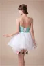 Beautiful Strapless Zipper Beading Sash Ruffles Short Cocktail Dress Party Dress