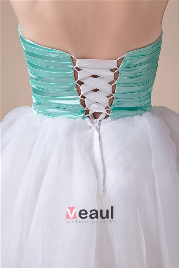 Beautiful Strapless Zipper Beading Sash Ruffles Short Cocktail Dress Party Dress