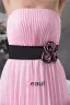 Cute Strapless Pleated Pink Party Dress Black Sash With Handmade Flowers Simple Cocktail Dress