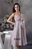 Volant D'empire Unique Une Épaule Robe Courte De Demoiselle D'honneur Plissée